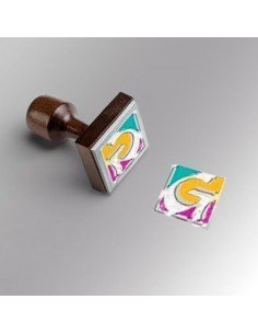 Rubber stamp wooden handle