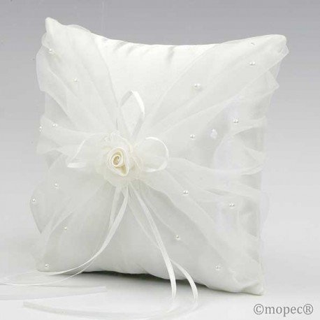 Moare Cushion alliances with brooch, ivory