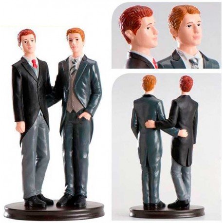 Figura pastel Pareja de boda Gay Abrazados