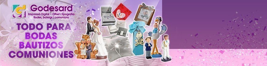 All kinds of products for weddings, baptisms and communions.